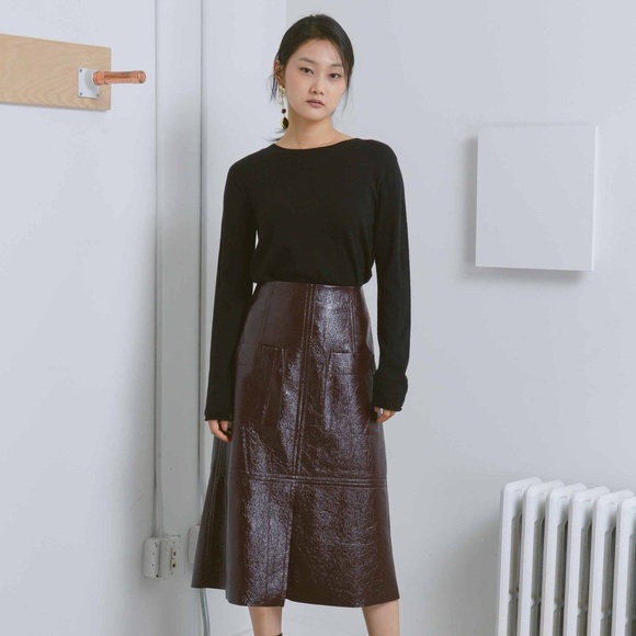 Patent Faux Leather Skirt